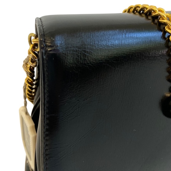 Dior Black Leather Shoulder Bag - CD Logo Hardware & Two-Tone Chain - Vintage - Picture 6 of 16